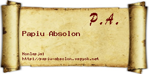 Papiu Absolon névjegykártya